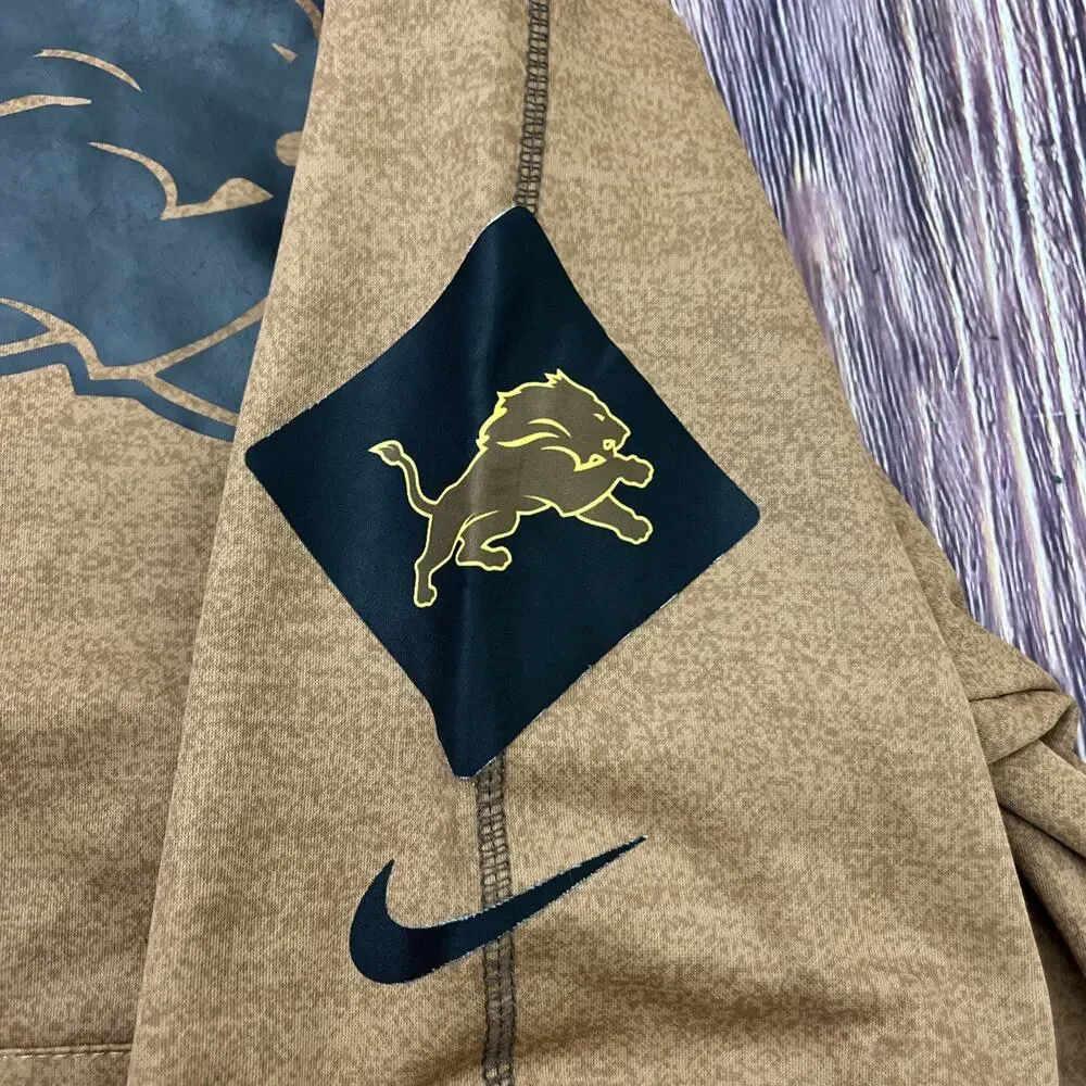 Detroit Lions NFL On Field Hoodie Nike Salute Military Style Mens Size XL